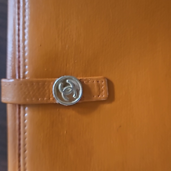 CHANEL COCO Mark Orange Leather Bifold Long Wallet with the STICKER and box - Picture 15 of 16